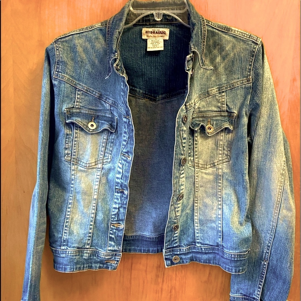 1998 HYDRAULIC STRETCHY DENIM JACKET~TRULY VINTAGE FROM MY PERSONAL COLLECTION~M - Picture 8 of 10